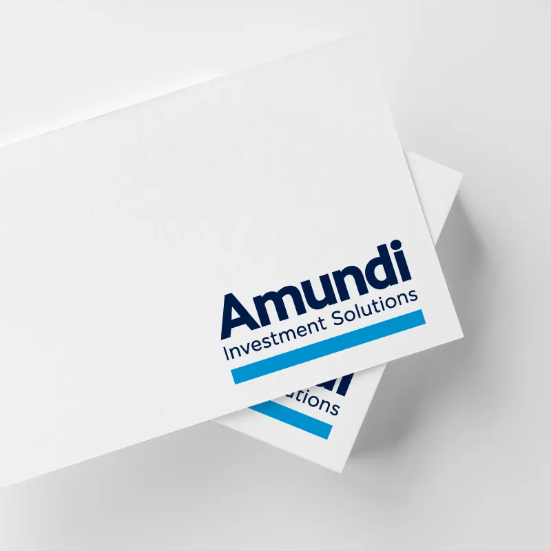 Amundi Logo auf Business Card.