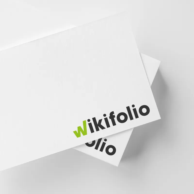 Wikifolio Logo auf Business Card.
