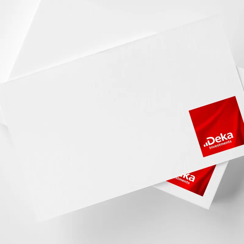 Deka Logo auf Briefumschlag. 
