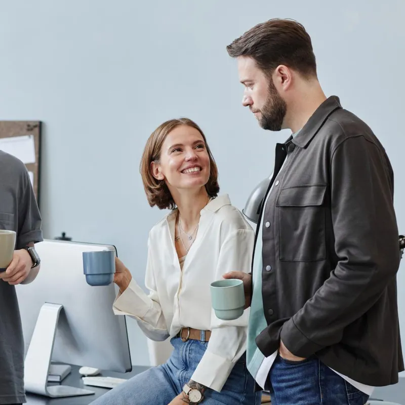 Kollegen, Kaffeepause. 